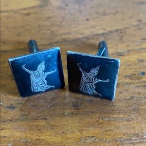 VTG SIAM sterling rectangular cuff links